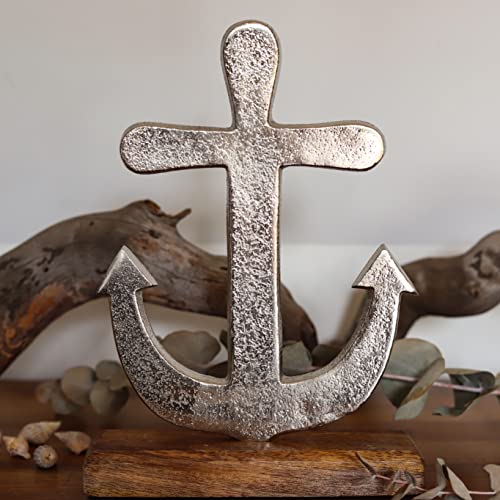 Brandsseller Deko-Aufsteller Anker ca. 18x25x5cm auf Mangoholz-Sockel/Aluminium Brandsseller Deko-Aufsteller Anker ca. 18x25x5cm auf Mangoholz-Sockel/Aluminium von Brandsseller