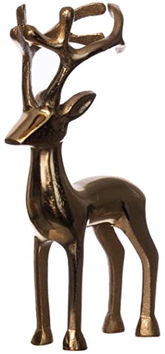 Brandsseller Dekofigur Rentier Weihnachtsdeko Deko Hirsch Aluminium Gold 15 cm hoch von Brandsseller