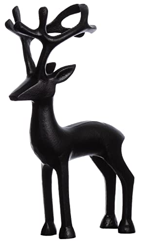 Brandsseller Dekofigur Rentier Weihnachtsdeko Deko Hirsch Aluminium Schwarz 26,5 cm hoch von Brandsseller