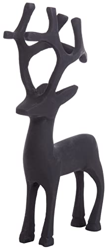 Brandsseller Dekofigur Rentier | Weihnachtsdeko | Deko Hirsch | Metall | Matt Schwarz | 19 cm hoch von Brandsseller