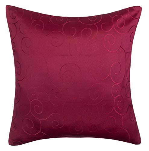 Brandsseller Dekokissen Glanz Ornamente Zierkissen Couchkissen Sofakissen 50 x 50 cm Bordeaux/Rot Bezug mit Füllung von Brandsseller