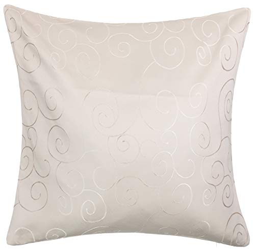 Brandsseller Dekokissen Glanz Ornamente Zierkissen Couchkissen Sofakissen 50 x 50 cm Creme Bezug mit Füllung von Brandsseller