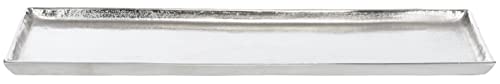 Brandsseller Deko-Tablett 44,5x12,5 cm Deko-Teller Dekoschale Aluminium RAW Optik Silbern Rechteckig von Brandsseller