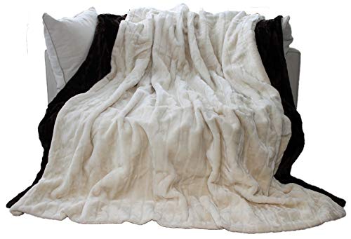 Brandsseller Felldecke 150 x 200 cm Hochwertige Kuscheldecke Sofa Decke Wohndecke Tagesdecke Flauschiges Kunstfell Creme-Weiss von Brandsseller