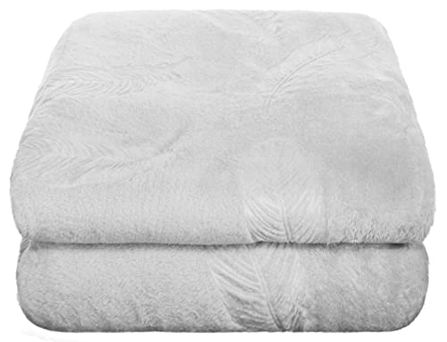 Brandsseller Flauschige Flanell Kuscheldecke | 3D Prägung | Blätter Muster | Hochwertige Weiche Fleece Wohndecke ca. 150 x 200 cm Hellgrau Brandsseller Flauschige Flanell Kuscheldecke | 3D Prägung | Blätter Muster | Hochwertige Weiche Fleece Wohndecke ca. 150 x 200 cm Hellgrau von Brandsseller