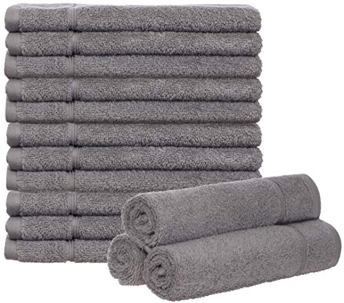 Brandsseller 10er Set Gästehandtuch 30 x 50 cm Gästetücher Frottier Handtuch mit Aufhänger Baumwolle 450 g/m² Bad Haushalt - Hellgrau von Brandsseller