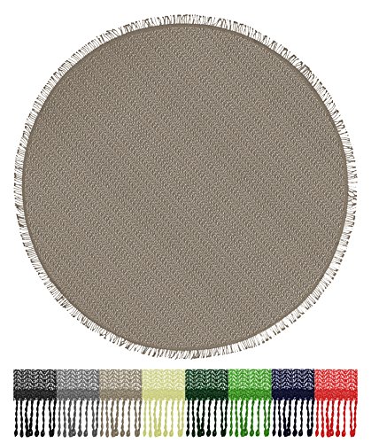 Brandsseller Gartentischdecke Tischdecke - wetterfest und rutschfest für Garten, Balkon und Camping - Rund 140 cm - Farbe: Cappuccino von Brandsseller