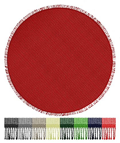 Brandsseller Gartentischdecke Tischdecke - wetterfest und rutschfest für Garten, Balkon und Camping - Rund 140 cm - Farbe: Rot von Brandsseller