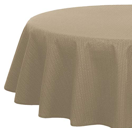 Brandsseller - Gartentischdecke geschäumt - wetterfeste und rutschfeste Tischdecke für Garten Balkon und Camping (Oval 160x220 cm, Beige) von Brandsseller