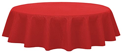 Brandsseller - Gartentischdecke geschäumt - wetterfeste und rutschfeste Tischdecke für Garten Balkon und Camping (Rund 140 cm, Rot) von Brandsseller