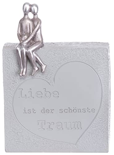 Brandsseller Herz Spardose mit Liebespaar 14x10x5 cm Sparbüchse Liebe ist der schönste Traum ! von Brandsseller