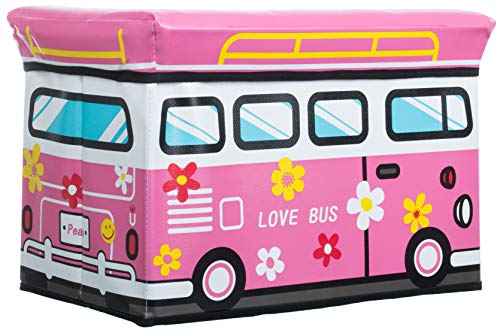 Brandsseller Kinder Aufbewahrungs-und Sitz Box Faltbar Größe ca. 49x31x31 cm Love Bus von Brandsseller