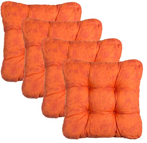 Brandsseller Kissen-Set Sitzkissen Dekokissen Stuhlkissen Zierkissen Stuhlauflage 4er-Set Terracotta-Orange von Brandsseller