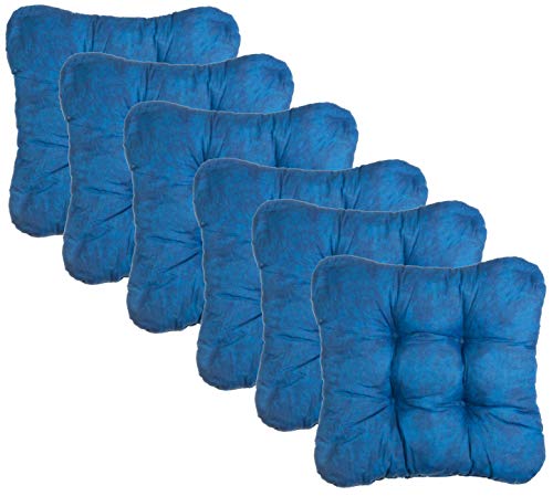 Brandsseller Kissen-Set Sitzkissen Dekokissen Stuhlkissen Zierkissen Stuhlauflage 6er-Set Blau von Brandsseller