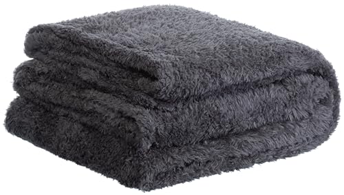 Brandsseller Kuscheldecke Teddy-Fleece ca. 150 x 200 cm Wohndecke Mikrofaserdecke Sofadecke warm und weich - Anthrazit von Brandsseller