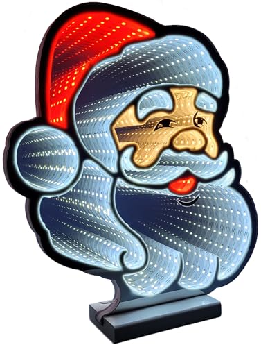 Brandsseller Weihnachtsbeleuchtung mit Infinity-Effekt 28x7x30 cm - LED Dekofigur aus Kunststoff, Timer 6/18h, 3m Kabel, moderne Weihnachtsdeko für Innen - Santa Brandsseller Weihnachtsbeleuchtung mit Infinity-Effekt 28x7x30 cm - LED Dekofigur aus Kunststoff, Timer 6/18h, 3m Kabel, moderne Weihnachtsdeko für Innen - Santa von Brandsseller