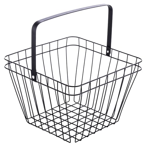 Brandsseller Metall Aufbewahrungskorb mit Griff 25x25,5x17,5 cm Allzweckkorb Obstkorb Drahtkorb Utensilienkorb für Küche - Bad - Wohnzimmer von Brandsseller