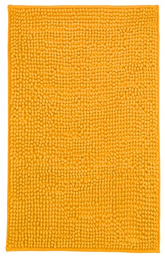 Brandsseller Moderne Chenille Badmatte Duschmatte Badeteppich im Shaggy Style (60 x 90 cm, Orange) von Brandsseller