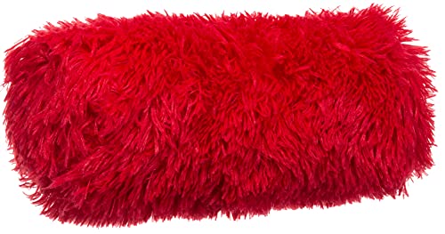 Brandsseller Nackenrolle Shaggy ca. 15x40 cm Kuschelkissen Zottelkissen Dekokissen Rot von Brandsseller