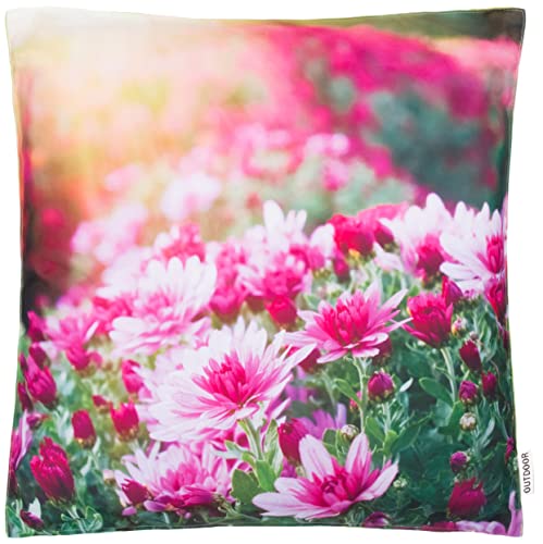 Brandsseller Outdoor Dekokissen Gartenkissen ca. 45 x 45 cm Sommer Blumen Loungekissen - Reißverschluss - Wasser und Schmutzabweisend Motiv 2 von Brandsseller