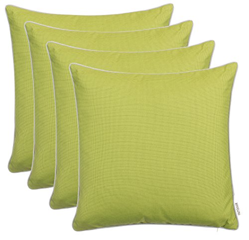Brandsseller 4er Set Outdoor Kissen 45x45 cm – Wetterfeste Zierkissen mit Paspel – Wasserabweisende Gartenkissen & Dekokissen für draußen – Sofakissen für Balkon & Terrasse – Grün Brandsseller 4er Set Outdoor Kissen 45x45 cm – Wetterfeste Zierkissen mit Paspel – Wasserabweisende Gartenkissen & Dekokissen für draußen – Sofakissen für Balkon & Terrasse – Grün von Brandsseller