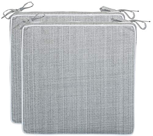 Brandsseller 2er Set Sitzkissen 40x40x4 cm – Wasser- & schmutzabweisende Stuhlkissen mit Bindebändern in Leinenoptk – Für Innen & Außen – Garten, Terrasse, Küche – Hellgrau Brandsseller 2er Set Sitzkissen 40x40x4 cm – Wasser- & schmutzabweisende Stuhlkissen mit Bindebändern in Leinenoptk – Für Innen & Außen – Garten, Terrasse, Küche – Hellgrau von Brandsseller