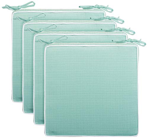 Brandsseller 4er Set Sitzkissen 40x40x4 cm – Wasser- & schmutzabweisende Stuhlkissen mit Bindebändern in Leinenoptk – Für Innen & Außen – Garten, Terrasse, Küche – Mint Brandsseller 4er Set Sitzkissen 40x40x4 cm – Wasser- & schmutzabweisende Stuhlkissen mit Bindebändern in Leinenoptk – Für Innen & Außen – Garten, Terrasse, Küche – Mint von Brandsseller