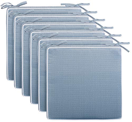 Brandsseller 6er Set Sitzkissen 40x40x4 cm – Wasser- & schmutzabweisende Stuhlkissen mit Bindebändern in Leinenoptk – Für Innen & Außen – Garten, Terrasse, Küche – Blau Brandsseller 6er Set Sitzkissen 40x40x4 cm – Wasser- & schmutzabweisende Stuhlkissen mit Bindebändern in Leinenoptk – Für Innen & Außen – Garten, Terrasse, Küche – Blau von Brandsseller