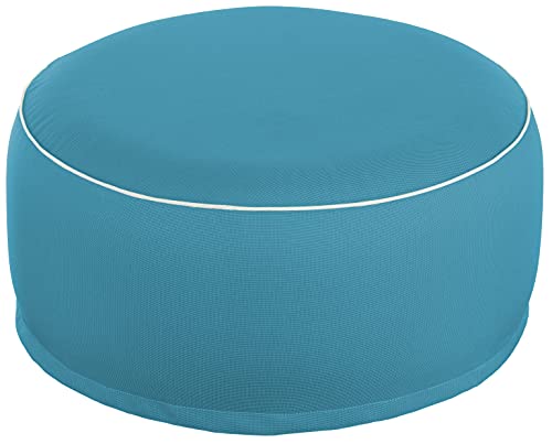 Brandsseller Outdoor Sitzhocker aufblasbar – Pouf Ø 55 x 25 cm – wasserabweisender Sitzsack für Garten, Terrasse, Wohnzimmer & Strand – wetterfest & leicht zu reinigen Aqua von Brandsseller