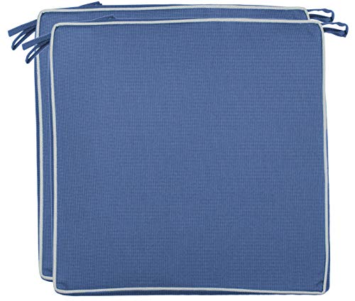 Brandsseller Outdoor Sitzkissen Kissen Dekokissen - Schmutz- und Wasserabweisend - 220 gr. Füllung - Größe: 40 x 40 x 4 cm (2er-Vorteilspack, Blau - strukturiert) von Brandsseller