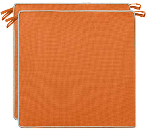 Brandsseller Outdoor Sitzkissen Kissen Dekokissen - Schmutz- und Wasserabweisend - 220 gr. Füllung - Größe: 40 x 40 x 4 cm (2er-Vorteilspack, Orange/Terra - strukturiert) von Brandsseller