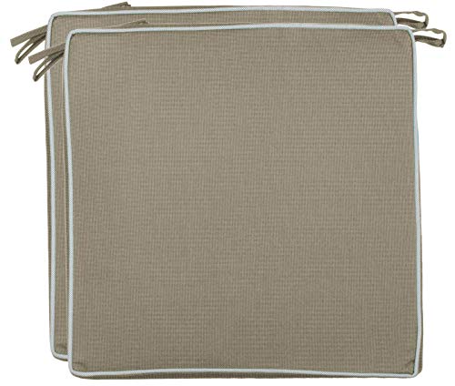 Brandsseller Outdoor Sitzkissen Kissen Dekokissen - Schmutz- und Wasserabweisend - 220 gr. Füllung - Größe: 40 x 40 x 4 cm (2er-Vorteilspack, Taupe/Beige - strukturiert) von Brandsseller