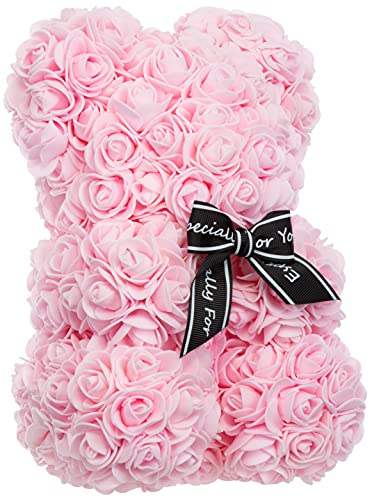 Brandsseller Rosenbär ca. 25 cm hoch Deko Rosen Teddybär - Geschenke für Frauen/Männer Romantisches Acceccoir - Geburtstag - Jahrestag - Hochzeitstag und viele mehr… Rosa von Brandsseller