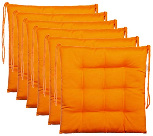 Brandsseller Sitzkissen Dekokissen Stuhlkissen Zierkissen Gartenkissen - 9er Steppung- in Verschiedene Motive (6er-Paket, Orange) von Brandsseller