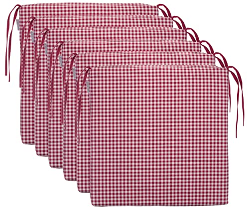 Brandsseller Sitzkissen Stuhlkissen kariert Kissen Sitzpolster - 40 x 40 cm (6er-Set, rot) von Brandsseller
