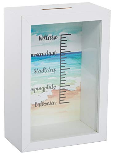 Brandsseller Spardose Weltreise Sparbüchse Bilderrahmen Design mit Sichtfenster und Skala Brandsseller Spardose Weltreise Sparbüchse Bilderrahmen Design mit Sichtfenster und Skala von Brandsseller