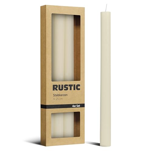 Brandsseller Stabkerzen Rustic 4er Set Höhe 25 cm Ø 2 cm Wohnkerzen Haushaltskerzen Tafelkerzen Weihnachtskerzen Brenndauer ca. 6 Stunden Creme Brandsseller Stabkerzen Rustic 4er Set Höhe 25 cm Ø 2 cm Wohnkerzen Haushaltskerzen Tafelkerzen Weihnachtskerzen Brenndauer ca. 6 Stunden Creme von Brandsseller