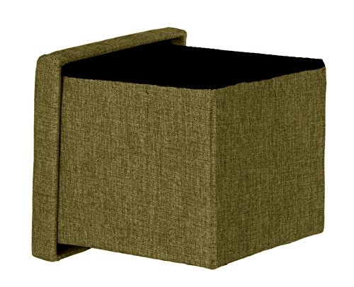 Brandsseller Stauraumhocker Aufbewahrungsbox Truhe Kiste - faltbar mit gepolstertem Deckel ideal zum Sitzen - Grün, 30x30x30 cm von Brandsseller