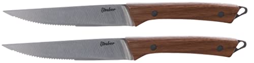 Brandsseller Steakmesser 2er Set | Barbecue Messer | Mit Walnussholz-Griff | Magnetbox | ca. 24 cm von Brandsseller