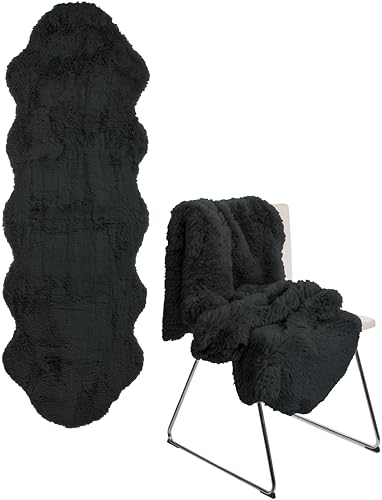 Brandsseller Teppich 60 x 180 cm Lammfelloptik Kunstfell XXL Fellimitat Langflorteppich Lammfellauflage Schaffellimitat - Anthrazit Brandsseller Teppich 60 x 180 cm Lammfelloptik Kunstfell XXL Fellimitat Langflorteppich Lammfellauflage Schaffellimitat - Anthrazit von Brandsseller