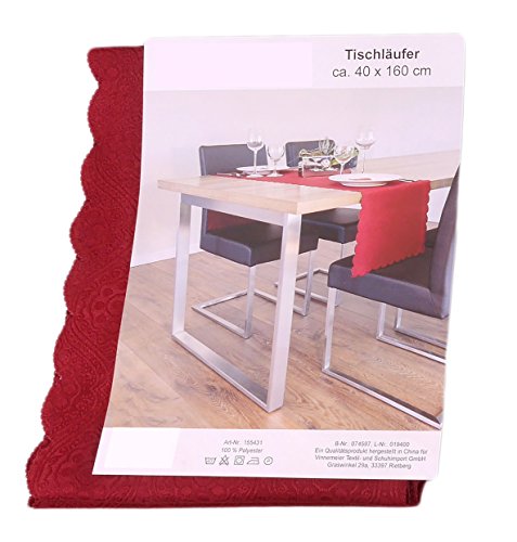 brandsseller Tischläufer Tischtuch Tischlaken aus 100% Polyester - in der Größe 40 x 160 - in der Farbe Bordeaux von brandsseller