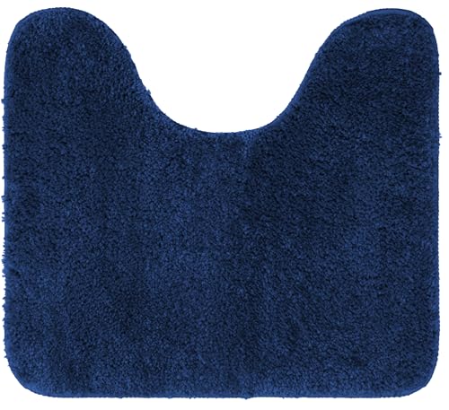 Brandsseller WC Vorleger 45x50 cm mit Ausschnitt aus weichem Mikrofaserstoff rutschfeste Badteppichmatte für Toilette WC-Blau von Brandsseller