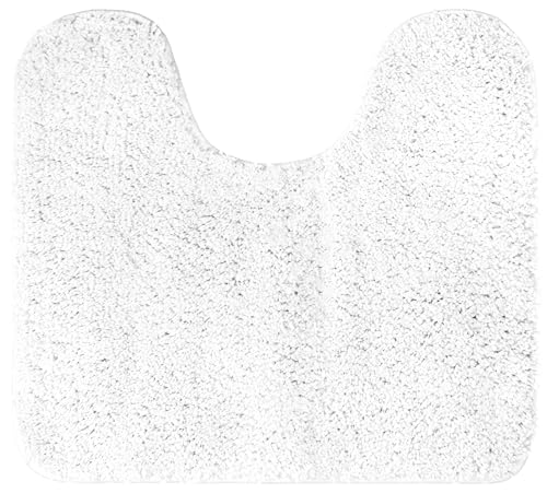 Brandsseller WC Vorleger 45x50 cm mit Ausschnitt aus weichem Mikrofaserstoff rutschfeste Badteppichmatte für Toilette WC-Weiss von Brandsseller