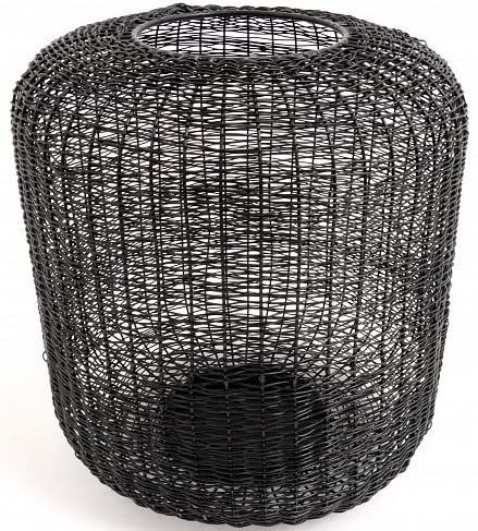 Brandsseller Kerzenständer Ø 24,5 x H 26 cm Metall Draht Gitter Design Schwarz Kerzenhalter Windlicht Laterne Indoor-Outdoor Deko von Brandsseller