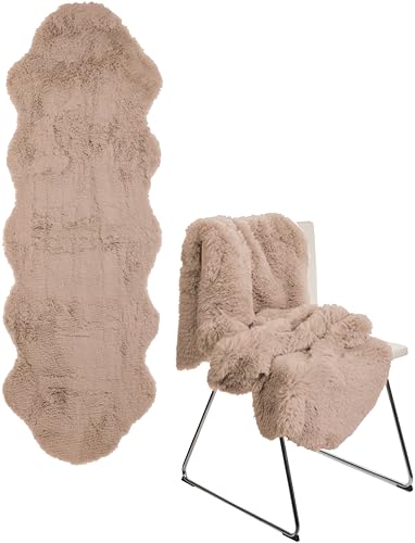 Brandsseller Lammfellimitat-Teppich 60x180 cm XXL – Flauschiger Hochflor Teppich aus Kunstfaser – Weiche, warme Deko-Auflage für Boden, Sofa, Sessel & Bett – Waschbar – Für Indoor & Outdoor – Grau Brandsseller Lammfellimitat-Teppich 60x180 cm XXL – Flauschiger Hochflor Teppich aus Kunstfaser – Weiche, warme Deko-Auflage für Boden, Sofa, Sessel & Bett – Waschbar – Für Indoor & Outdoor – Grau von Brandsseller