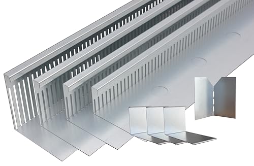 Premium Kiesfangleiste Magnelis Stahl 80mm x 10 Meter KantFuchs24 Randabschluss Kiesbeläge Flachdächer wartungsarm und korrosionsgeschützt 4x 2,50 Meter inklusive 3 Stoßverbinder 1 Eckverbinder von Brandsseller