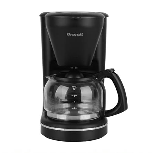 BRANDT CAF125C – Kaffeemaschine – Fassungsvermögen 1,25 l/10 Tassen – Kunststoff matt – Tropfschutz – Warmhaltefunktion 40 Minuten – automatische Abschaltung – Leistung 870 W – Schwarz von Brandt