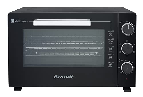 Brandt FC602MUB – Multifunktions-Mini-Backofen – Kapazität 60 l – 5 Kochpositionen – 2200 W – Umluft – Zubehör: Drehspieß Grillspieß, Rost und Zange – Schwarz von Brandt