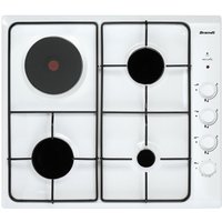 Mischgas- und elektroherd 58 cm 4 weiße brenner Brandt bpe6411wm von Brandt