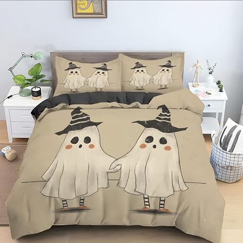 Bettwäsche 135x200 Graues Gespenst Superfeine Faser Halloween Bettbezug Enthält 1 Kissenbezüge Mit Reißverschluss Gelten Bettwäsche 135x200 Baumwolle Halloween Deko Deko Schlafzimmer von Brandzly